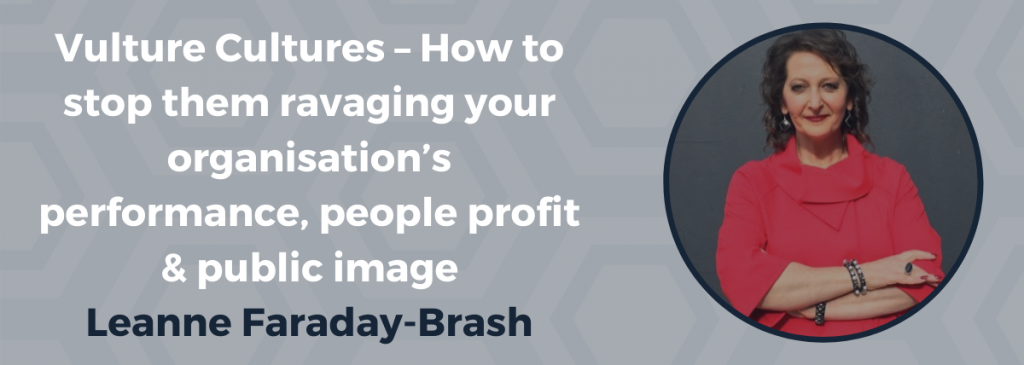 Vulture Cultures – How to stop them ravaging your organisation’s performance, people profit & public image – Leanne Faraday-Brash