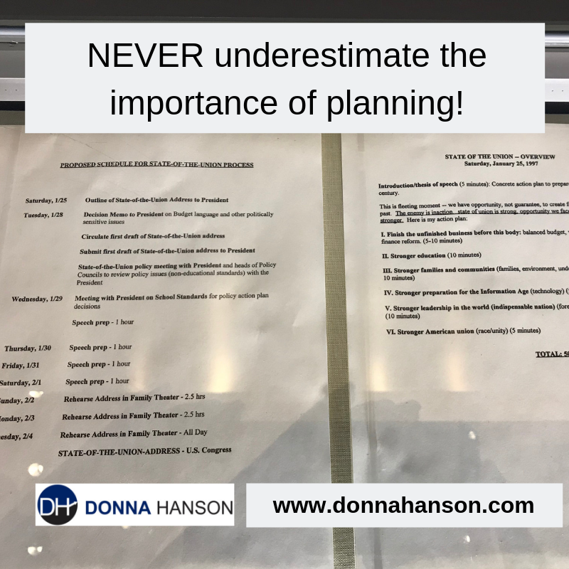 Never underestimate the importance of planning